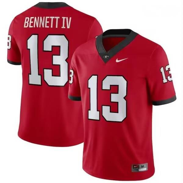 Georgia Bulldogs #13 Stetson Bennett Red Football Stitched Game Jersey